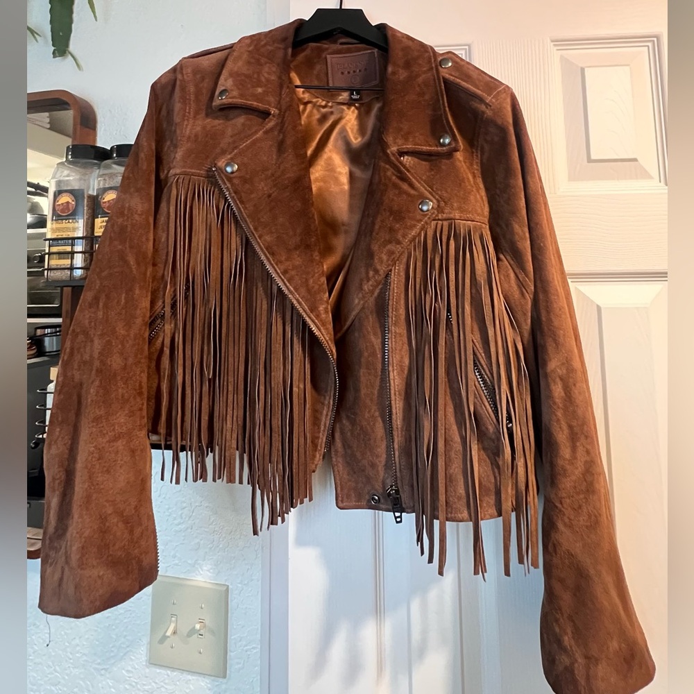 Blank NYC suede fringe jacket